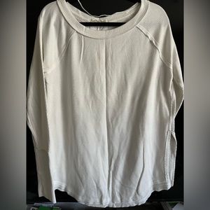 NWOT Free People Staycation Thermal Top, White - L